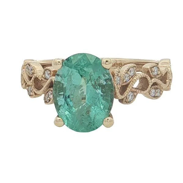 14 Karat Yellow Gold Emerald & Diamond Ring Trinity Jewelers  Pittsburgh, PA