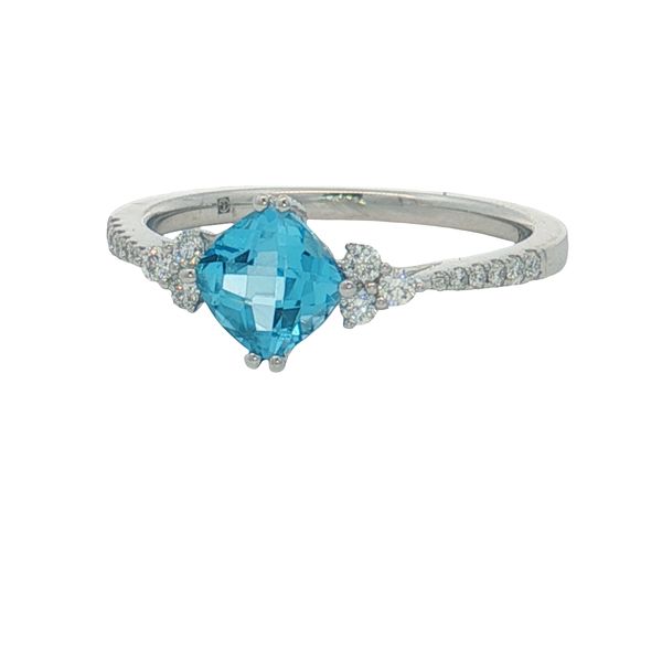 14 Karat White Gold Blue Topaz & Diamond Ring Trinity Jewelers  Pittsburgh, PA