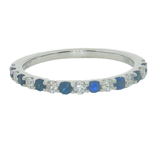 14 Karat White Gold Diamond & Sapphire Stackable Ring Trinity Jewelers  Pittsburgh, PA