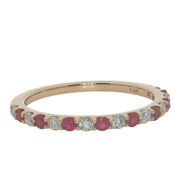 14 Karat Yellow Gold Diamond & Ruby Stackable Ring Trinity Jewelers  Pittsburgh, PA