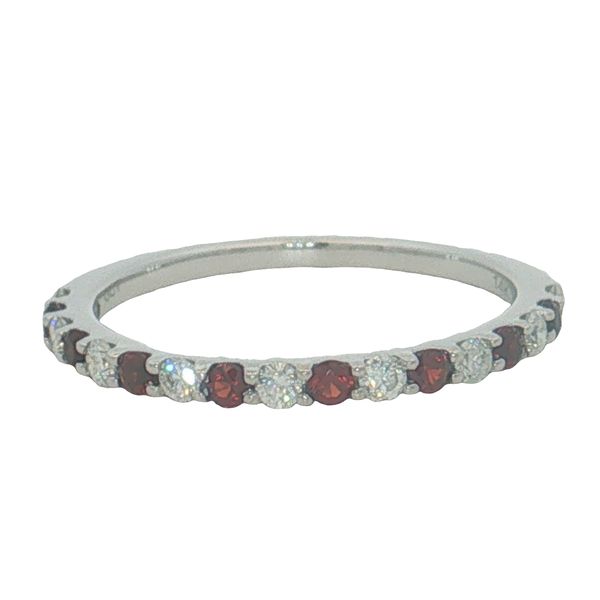 14 Karat White Gold Diamond & Garnet Stackable Ring Trinity Jewelers  Pittsburgh, PA