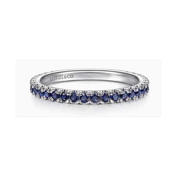 14 Karat White Gold Blue Sapphire Stackable Ring Trinity Jewelers  Pittsburgh, PA
