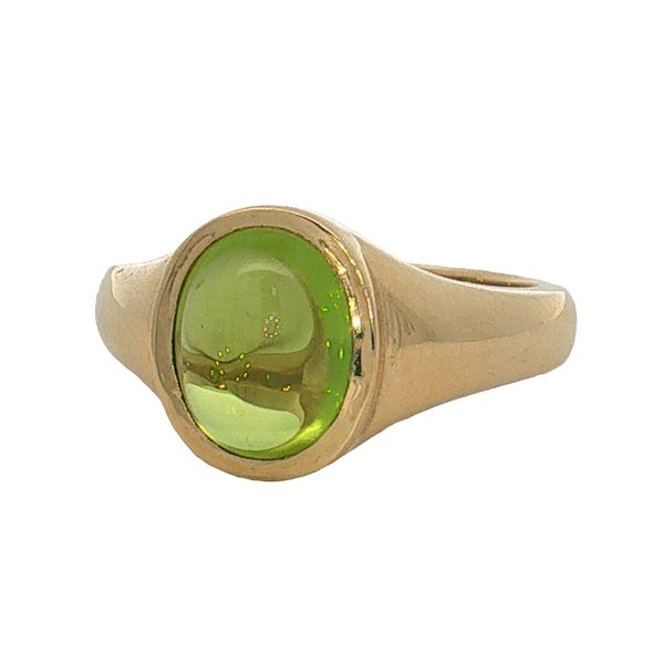 14 Karat Yellow Gold Peridot Cabochon Ring Trinity Jewelers  Pittsburgh, PA