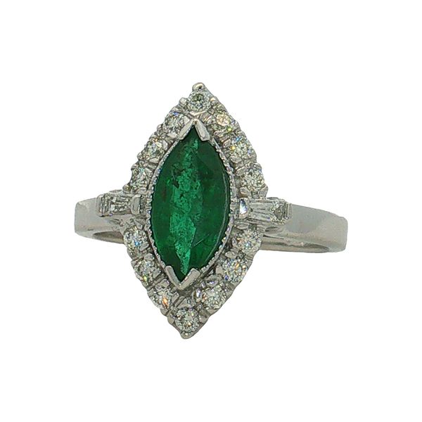 14 Karat White Gold Emerald & Diamond Ring Trinity Jewelers  Pittsburgh, PA