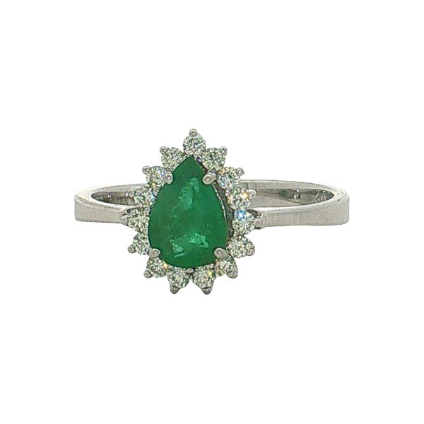 14 Karat White Gold Emerald & Diamond Ring Trinity Jewelers  Pittsburgh, PA