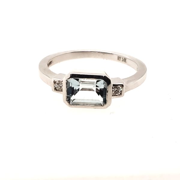 14 Karat White Gold Aquamarine & Diamond Ring Trinity Jewelers  Pittsburgh, PA