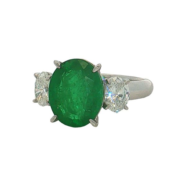 18 Karat White Gold Emerald & Diamond Ring Trinity Jewelers  Pittsburgh, PA