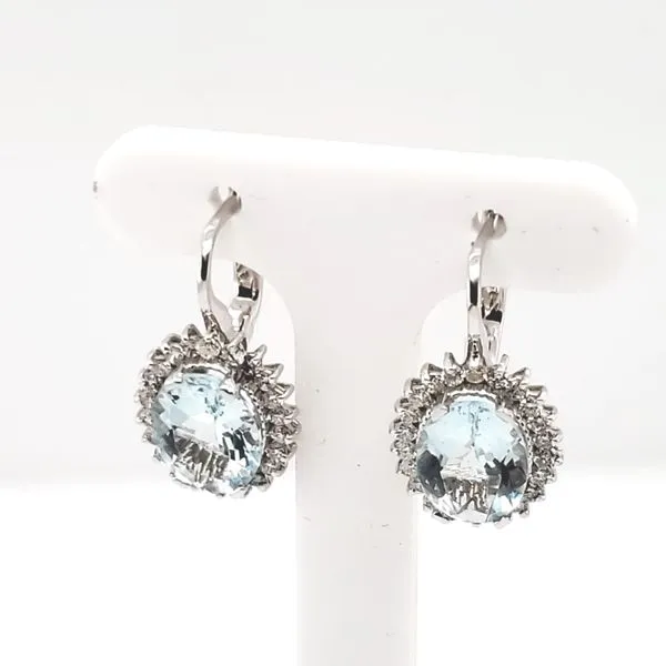 14 Karat White Gold Aquamarine & Diamond Earring Trinity Jewelers  Pittsburgh, PA