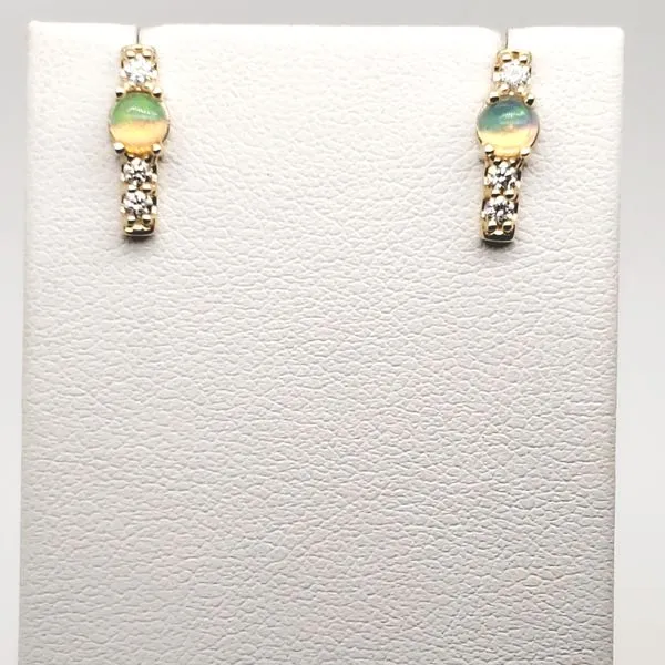 14 Karat Yellow Gold Opal & Diamond Earring Trinity Jewelers  Pittsburgh, PA