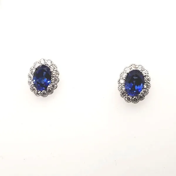 14 Karat White Gold Sapphire & Diamond Earring Trinity Jewelers  Pittsburgh, PA