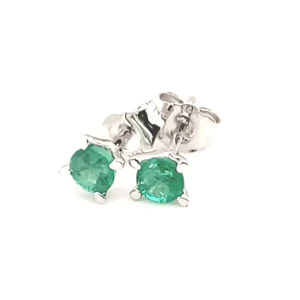 14 Karat White Gold Emerald Earring Trinity Jewelers  Pittsburgh, PA