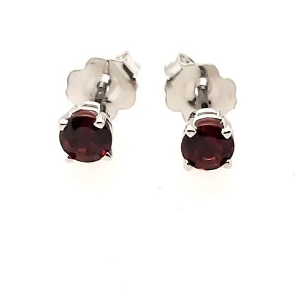 14 Karat White Gold Garnet Earring Trinity Jewelers  Pittsburgh, PA