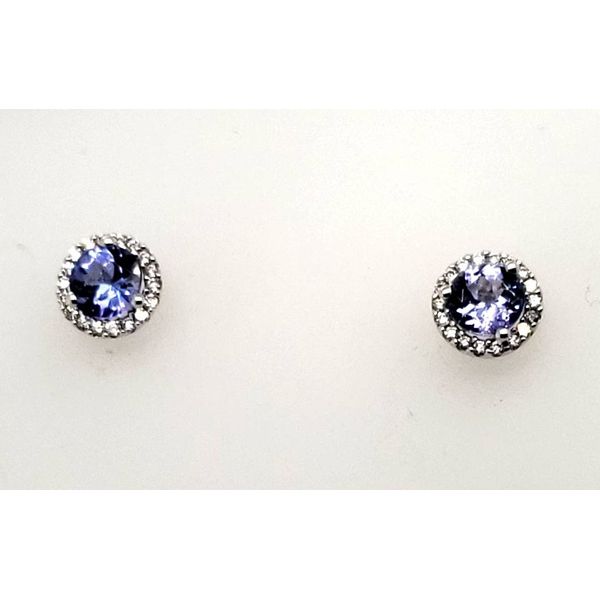 14 Karat White Gold Tanzanite & Diamond Earrings Trinity Jewelers  Pittsburgh, PA