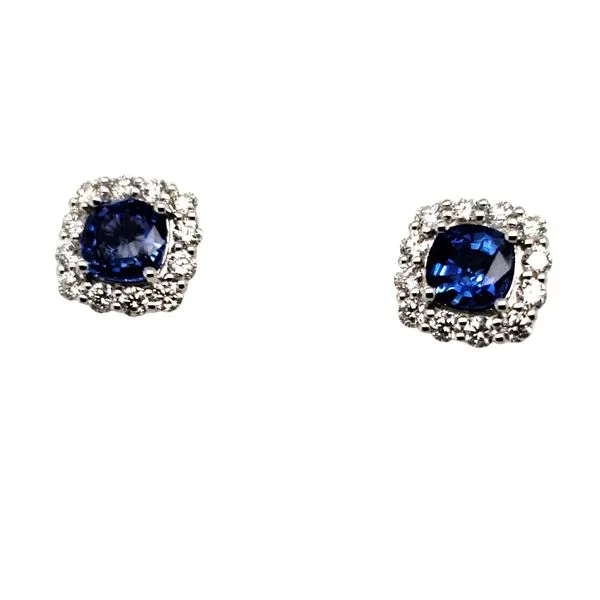 18 Karat White Gold Sapphire & Diamond Earrings Trinity Jewelers  Pittsburgh, PA