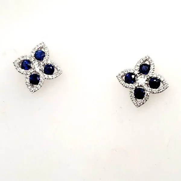 18 Karat White Gold Sapphire & Diamond Earrings Trinity Jewelers  Pittsburgh, PA