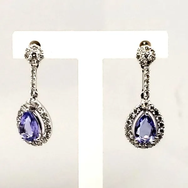 14 Karat White Gold Tanzanite & Diamond Earrings Trinity Jewelers  Pittsburgh, PA