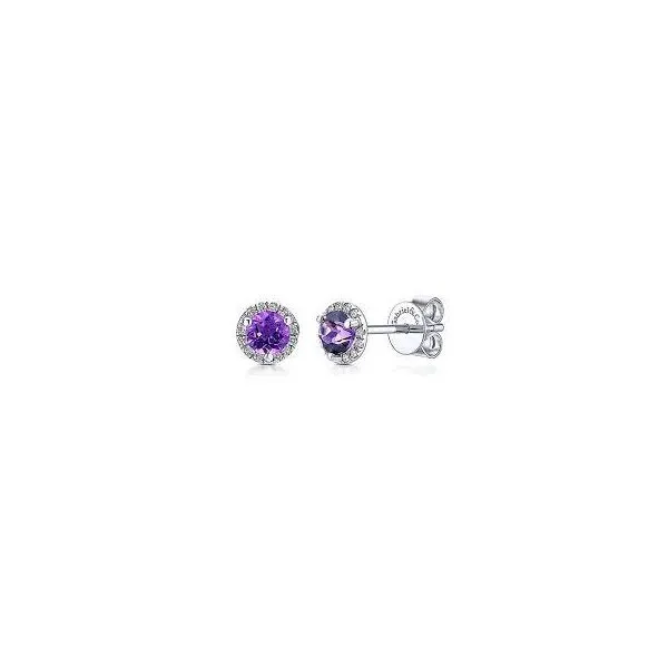 14 Karat White Gold Amethyst & Diamond Earrings Trinity Jewelers  Pittsburgh, PA