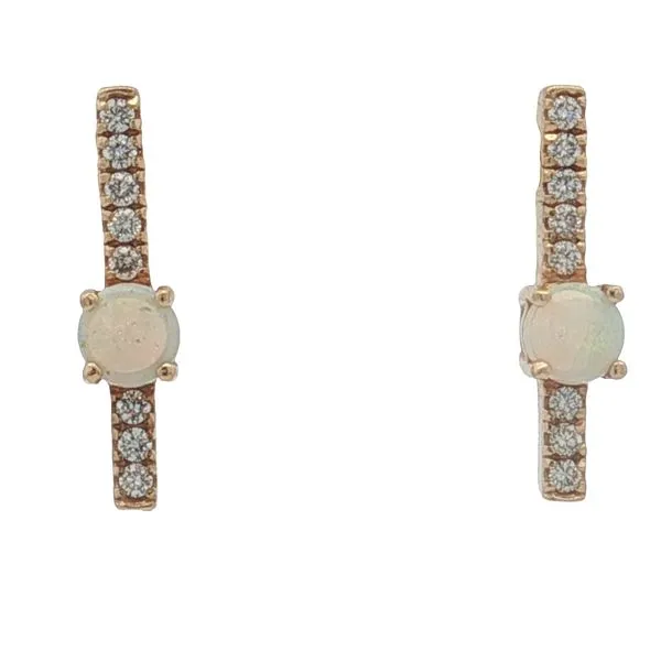 14 Karat Yellow Gold Opal & Diamond Earrings Trinity Jewelers  Pittsburgh, PA