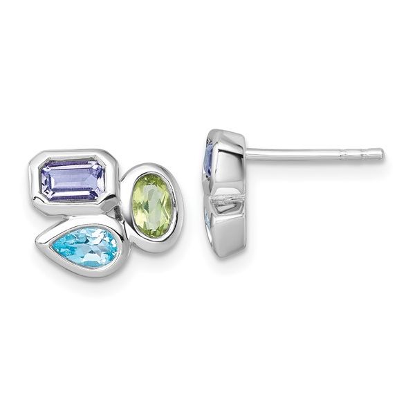 Sterling Silver Blue Topaz, Peridot, Amethyst Earrings Trinity Jewelers  Pittsburgh, PA