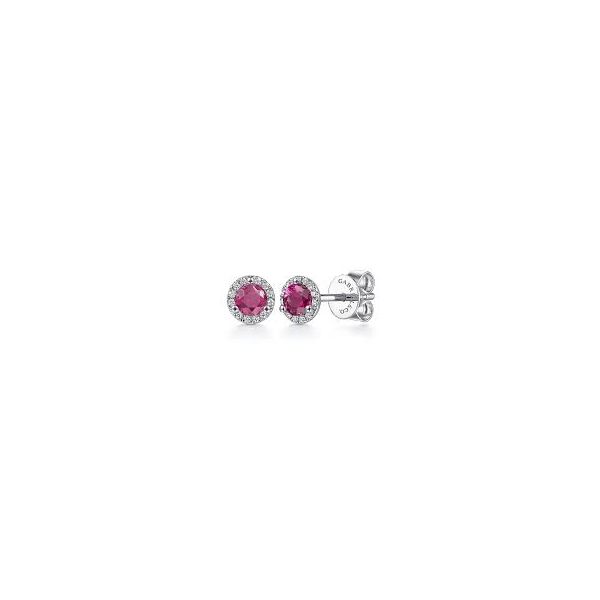14 Karat White Gold Ruby & Diamond Earrings Trinity Jewelers  Pittsburgh, PA