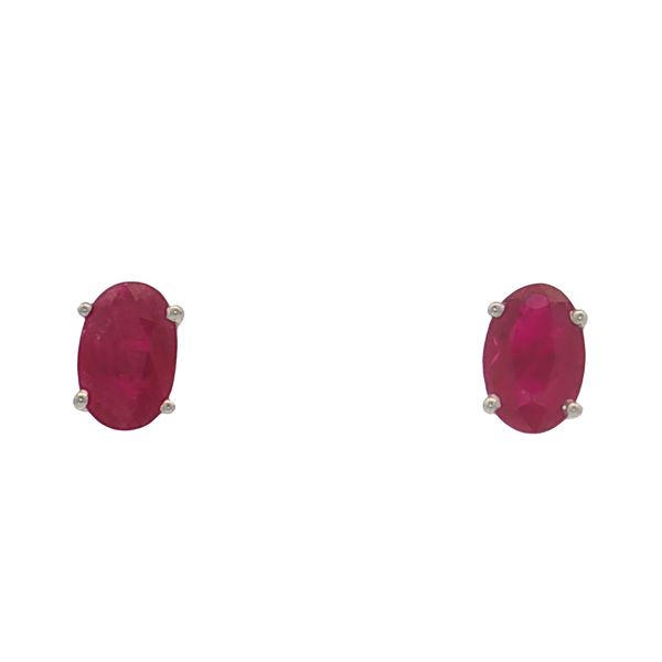 14 Karat White Gold Ruby Stud Earrings Trinity Jewelers  Pittsburgh, PA