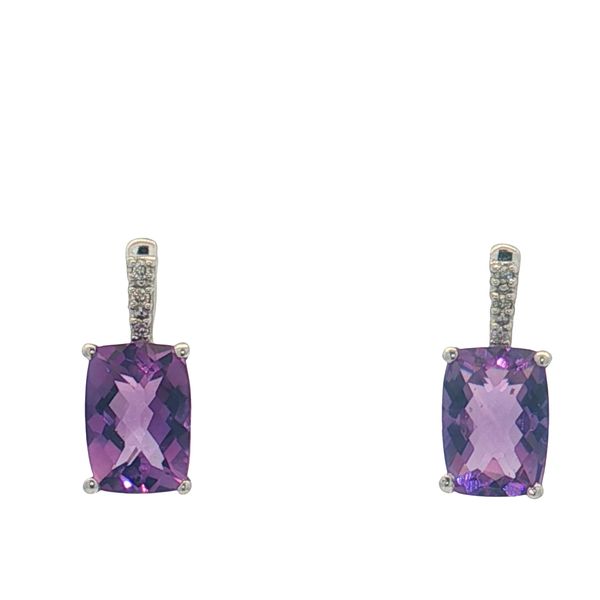 14 Karat White Gold Amethyst & Diamond Earrings Trinity Jewelers  Pittsburgh, PA