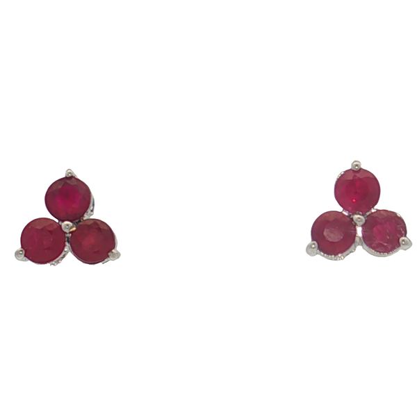 14 Karat White Gold Ruby Stud Earrings Trinity Jewelers  Pittsburgh, PA