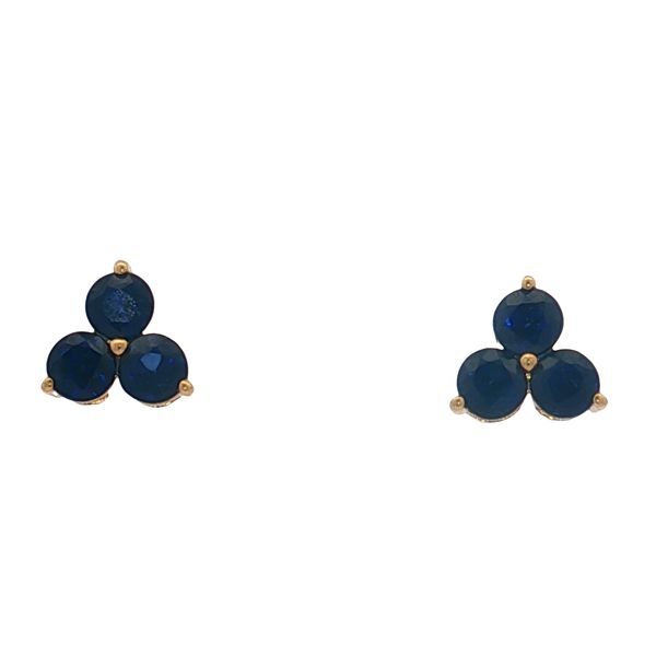 14 Karat Yellow Gold Sapphire Stud Earrings Trinity Jewelers  Pittsburgh, PA