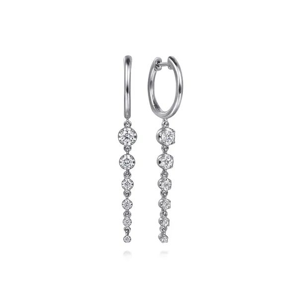 14 Karat White Gold Diamond Dangle Earrings Trinity Jewelers  Pittsburgh, PA