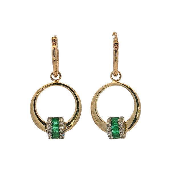 14 Karat Yellow Gold Emerald & Diamond Earrings Trinity Jewelers  Pittsburgh, PA