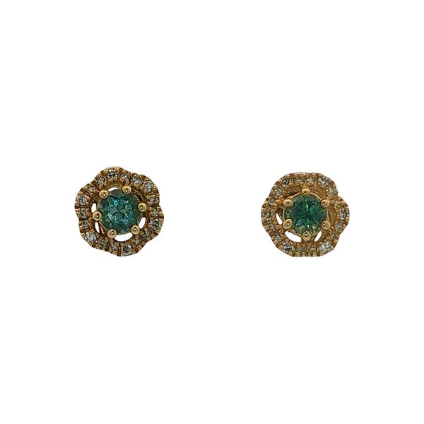 10 Karat White Gold Montana Sapphire & Diamond Earrings Trinity Jewelers  Pittsburgh, PA