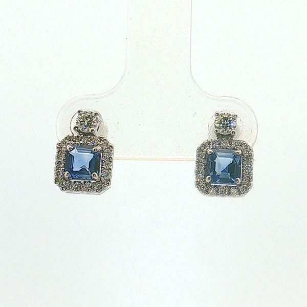 14 Karat White Gold Sapphire & Diamond Earrings Trinity Jewelers  Pittsburgh, PA