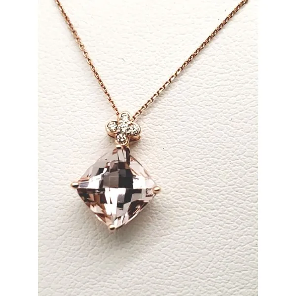 14 Karat Rose Gold Morganite & Diamond Necklace Trinity Jewelers  Pittsburgh, PA