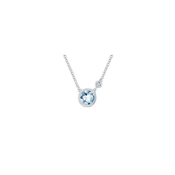 Sterling Silver Aquamarine & Diamond Necklace Trinity Jewelers  Pittsburgh, PA