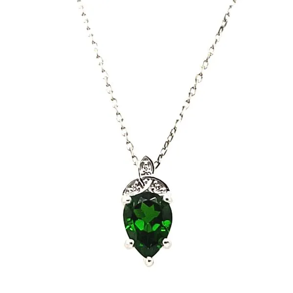 14 Karat White Gold Chrome Diopside & Diamond Pendant Trinity Jewelers  Pittsburgh, PA