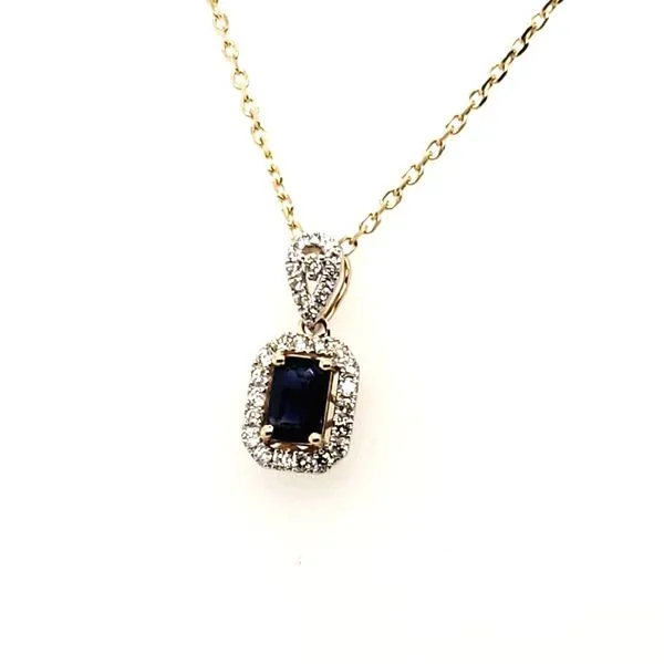 14 Karat Yellow Gold Sapphire & Diamond Pendant Trinity Jewelers  Pittsburgh, PA