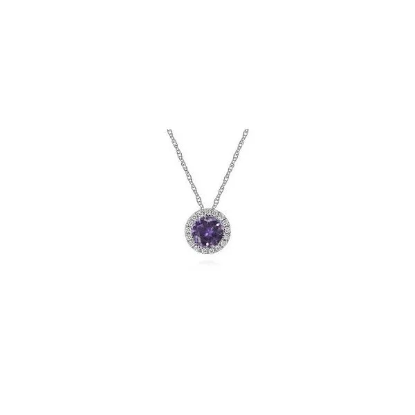 14 Karat White Gold Amethyst & Diamond Pendant Trinity Jewelers  Pittsburgh, PA