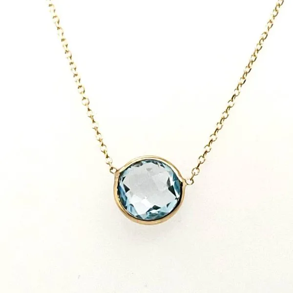 14 Karat Yellow Gold Blue Topaz Pendant Trinity Jewelers  Pittsburgh, PA