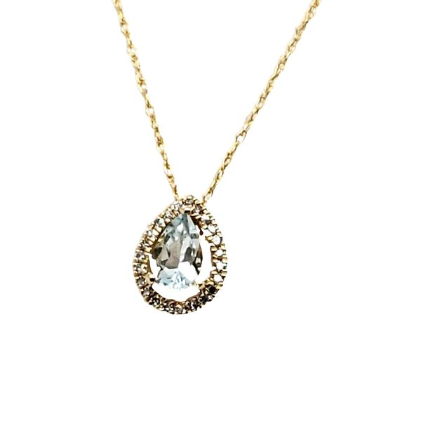 14 Karat Yellow Gold Aquamarine & Diamond Pendant Trinity Jewelers  Pittsburgh, PA