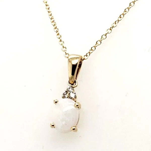 14 Karat Yellow Gold Opal & Diamond Pendant Trinity Jewelers  Pittsburgh, PA