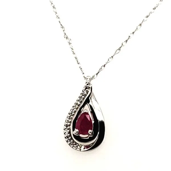 14 Karat White Gold Ruby & Diamond Pendant Trinity Jewelers  Pittsburgh, PA