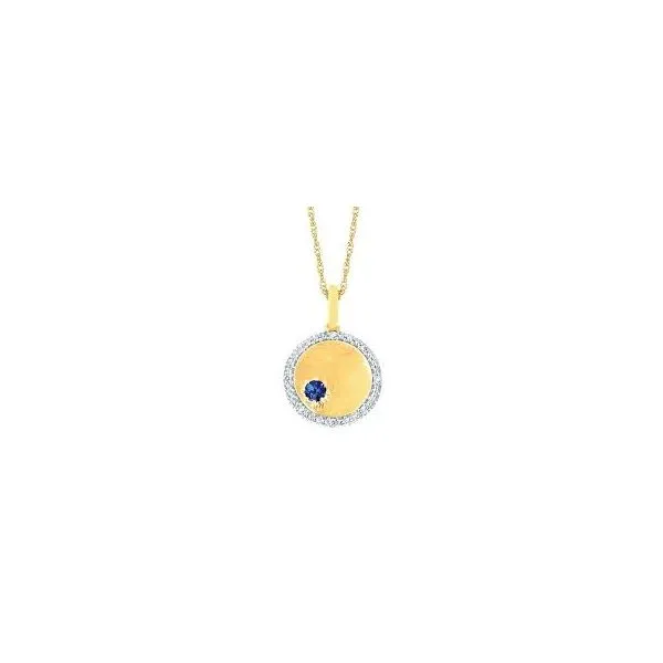 10 Karat Yellow Gold Sapphire & Diamond Pendant Trinity Jewelers  Pittsburgh, PA