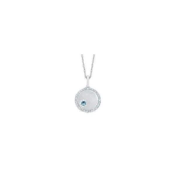 10 Karat White Gold Blue Topaz & Diamond Pendant Trinity Jewelers  Pittsburgh, PA