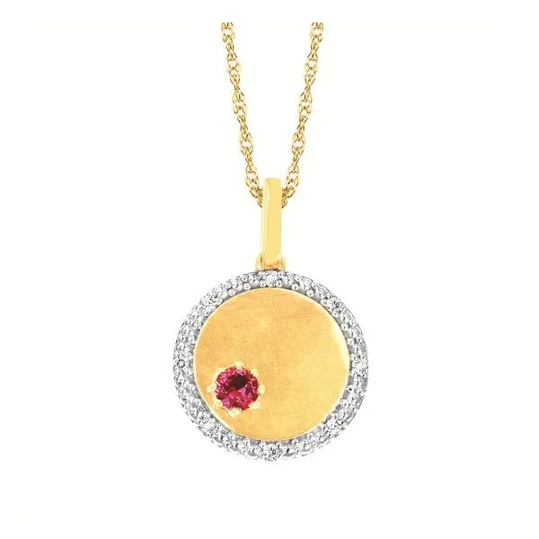 10 Karat Yellow Gold Created Ruby & Diamond Pendant Trinity Jewelers  Pittsburgh, PA