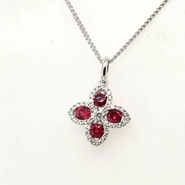 18 Karat White Gold Ruby & Diamond Pendant Trinity Jewelers  Pittsburgh, PA