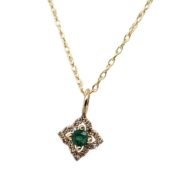 14 Karat Yellow Gold Emerald & Diamond Pendant Trinity Jewelers  Pittsburgh, PA
