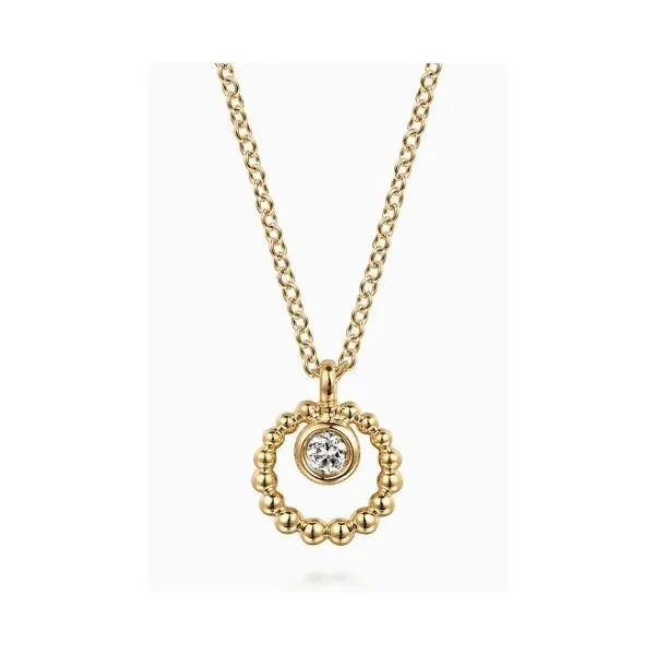 14 Karat Yellow Gold White Sapphire Pendant Trinity Jewelers  Pittsburgh, PA