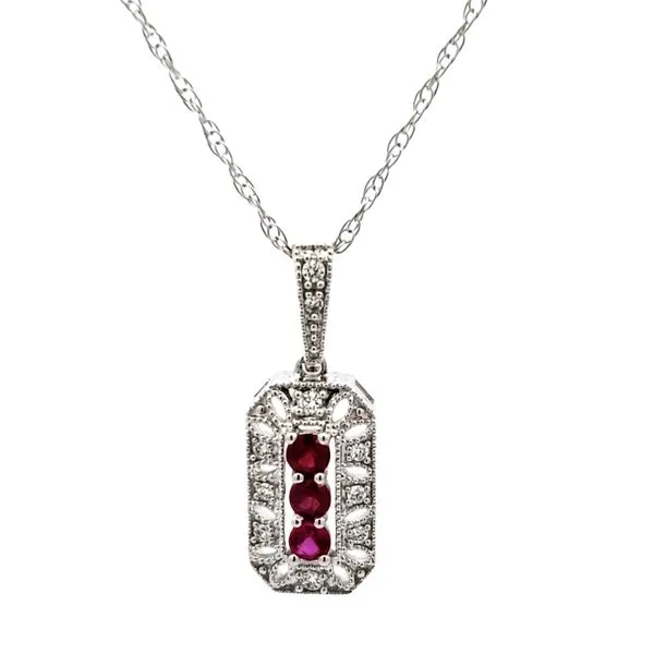 14 Karat White Gold Ruby & Diamond Pendant Trinity Jewelers  Pittsburgh, PA