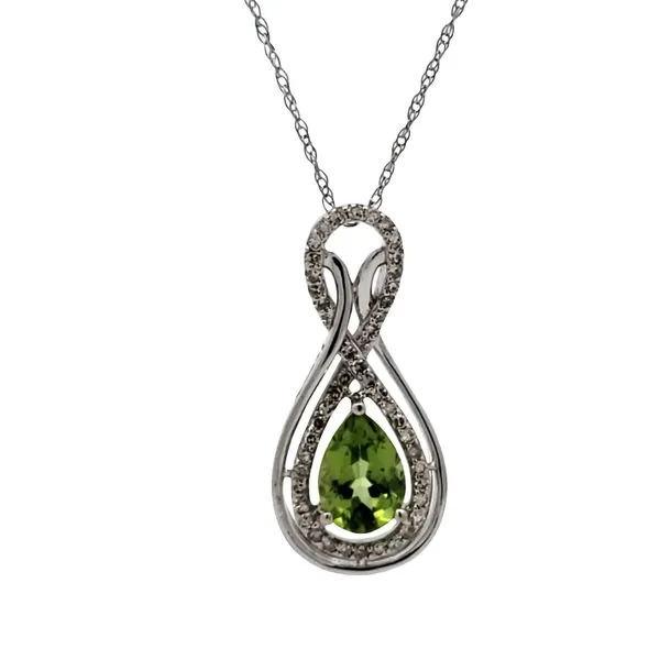14 Karat White Gold Peridot & Diamond Pendant Trinity Jewelers  Pittsburgh, PA