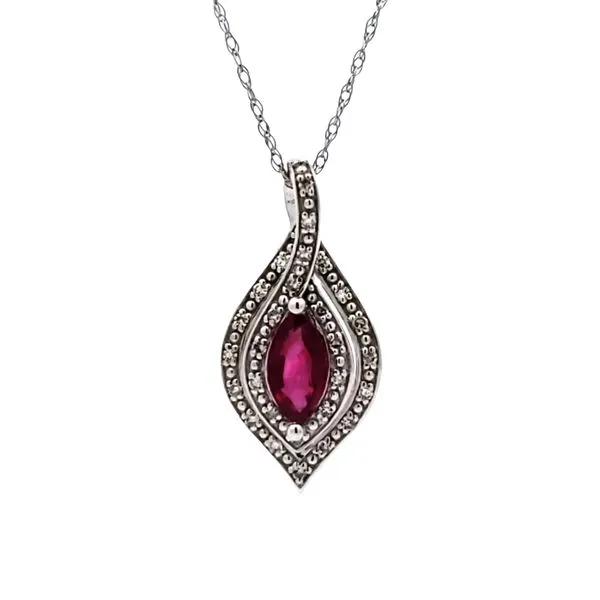 14 Karat White Gold Ruby & Diamond Pendant Trinity Jewelers  Pittsburgh, PA